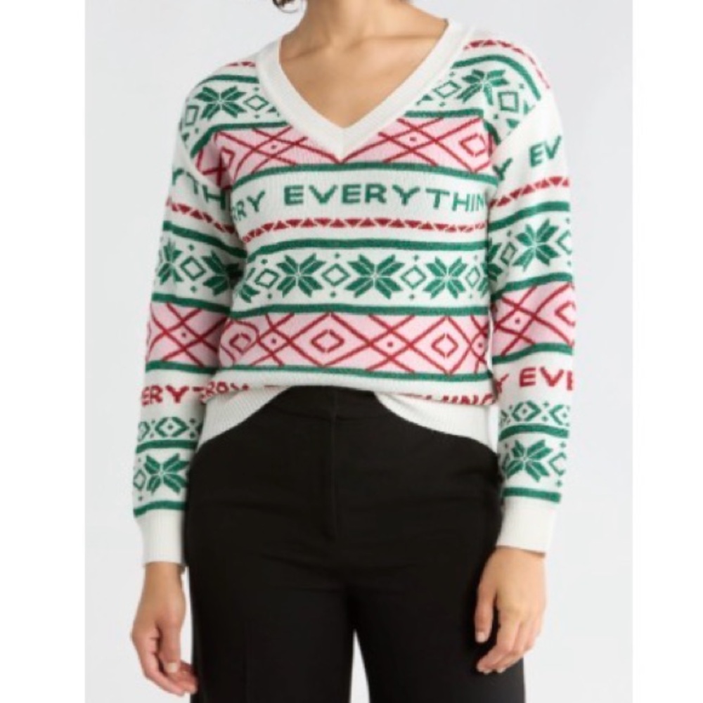 Vigoss Merry Everything V-Neck Sweater